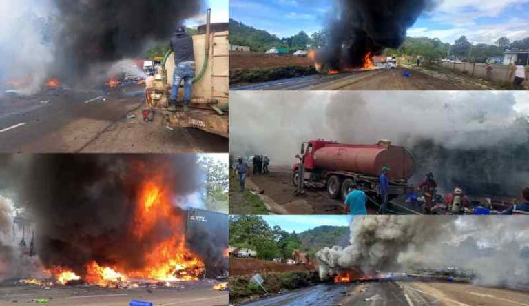 Aparatoso y mortal choque múltiple en Michoacán.