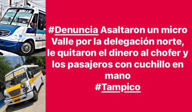 Alerta en Tampico por asaltos en camiones del transporte público.