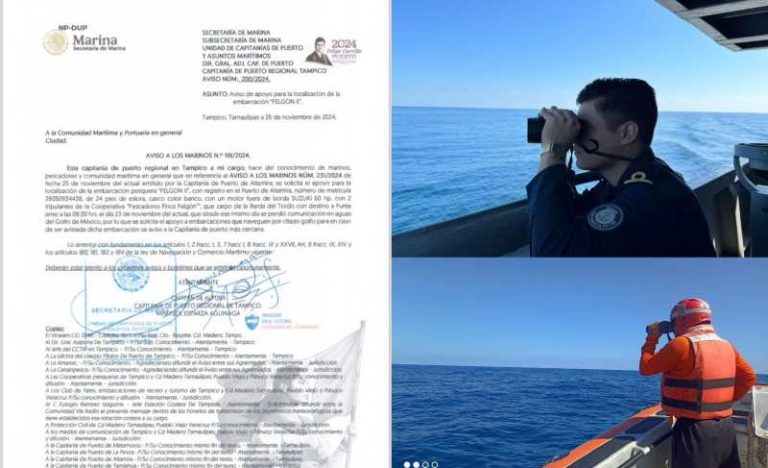 Intensa búsqueda del Felgon II; segunda embarcación desaparece en el golfo de México.