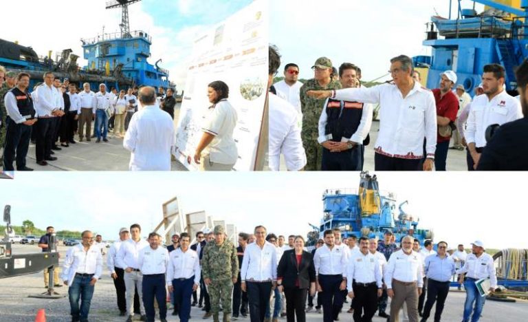 Supervisa gobernador avances del Puerto del Norte en Matamoros.