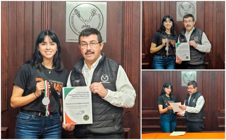 Felicita Dámaso Anaya a exitosa esgrimista de la UAT