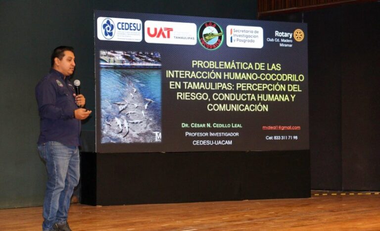 Analiza la UAT interacción humano-cocodrilo en el sur de Tamaulipas